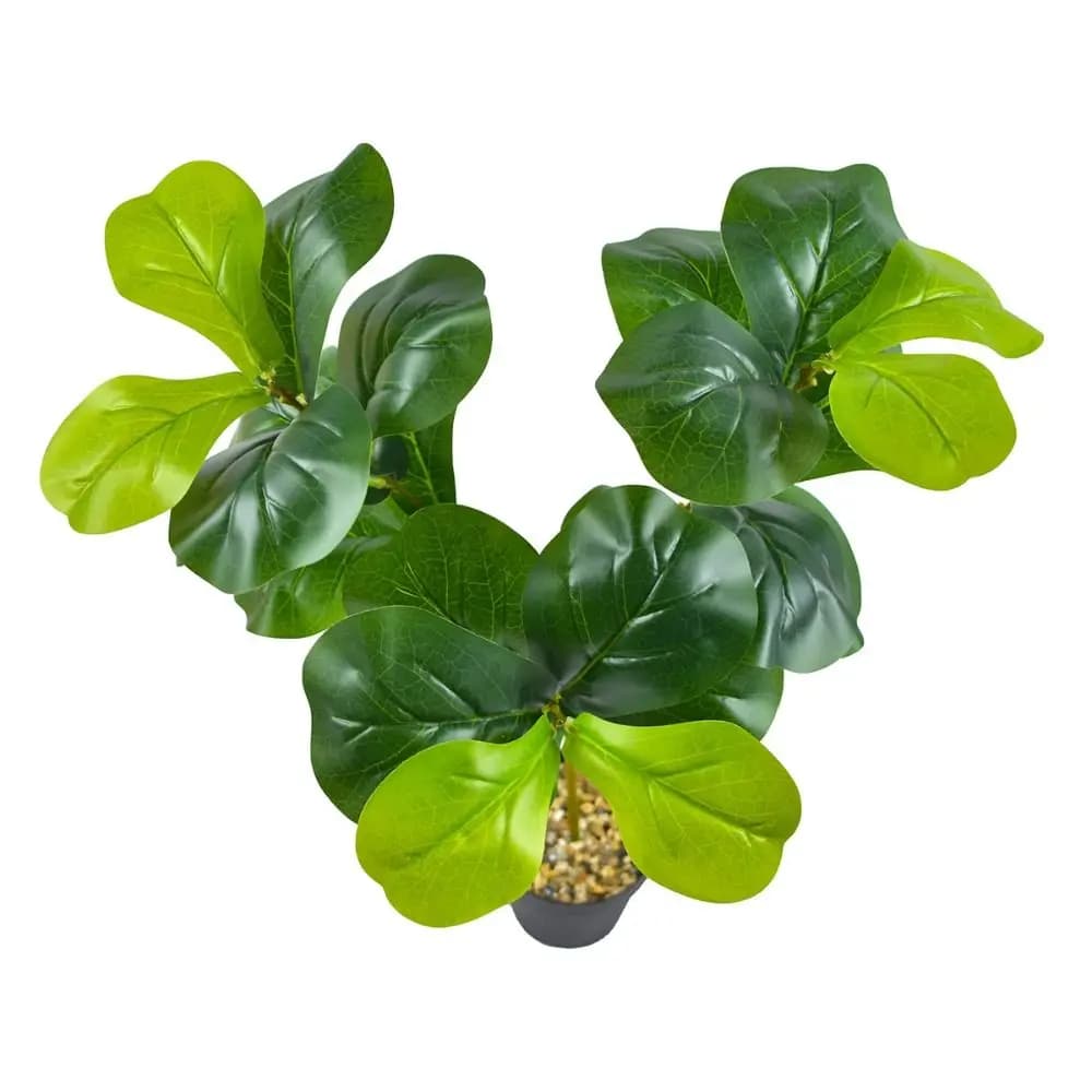 Grande Albero Artificiale di Ficus Lyrata, Realistico al Tatto, in Plastica, Pianta Tropicale Delicata e Vibrante, Ramo di Ficus Banyan