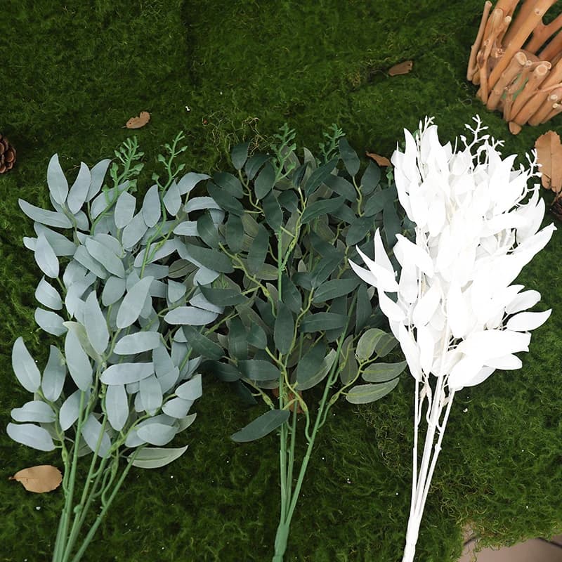 Artificial plants in silk of willow leaves Decoration of the outdoor garden for the house Fake plant Leaves Decorative ornaments for garlands for wedding parties