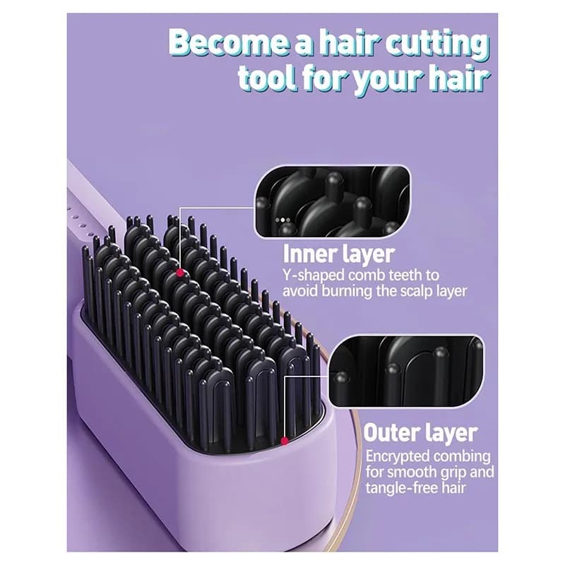 reSUPERDEALSreSpazzola for smoothing hair 3 in 1 wireless - Tormaline ion technology - Portable multi-styling design for quick
