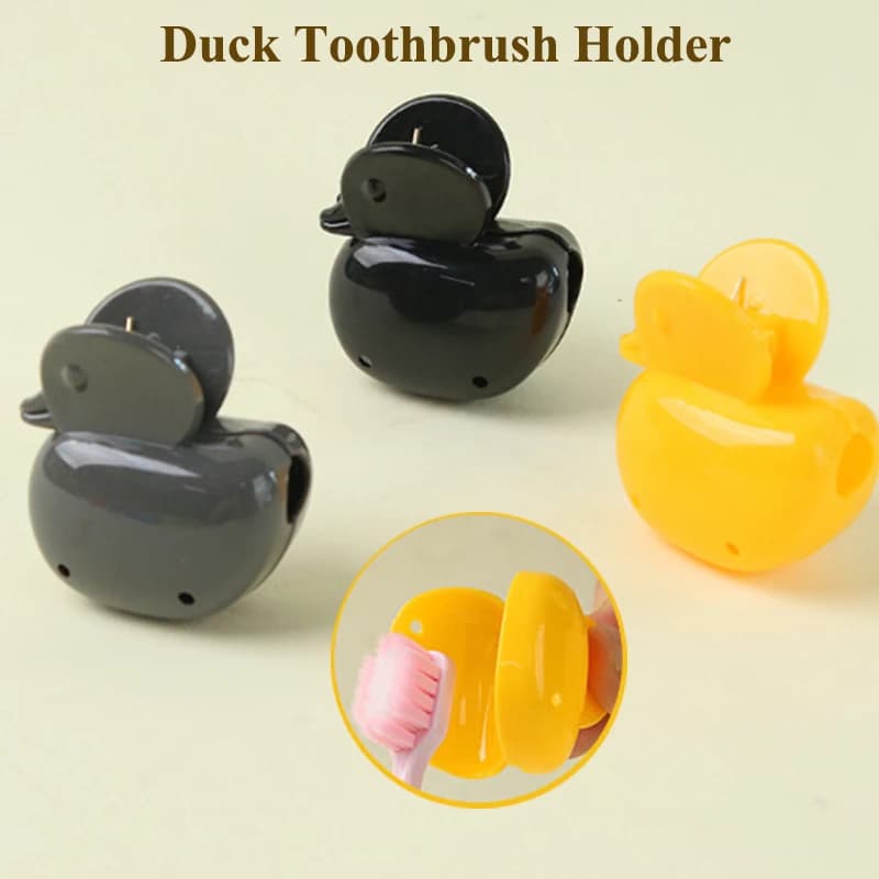 Portaspazzolino anatra riutilizzabile. Protezione per spazzolino da viaggio portatile Copri spazzolino pieghevole con clip per testine per spazzolino