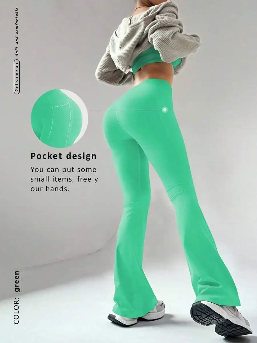 Leggings Yoga a Vita Alta con Tasche Nascoste, Pantaloni Fitness Modellanti per Donne