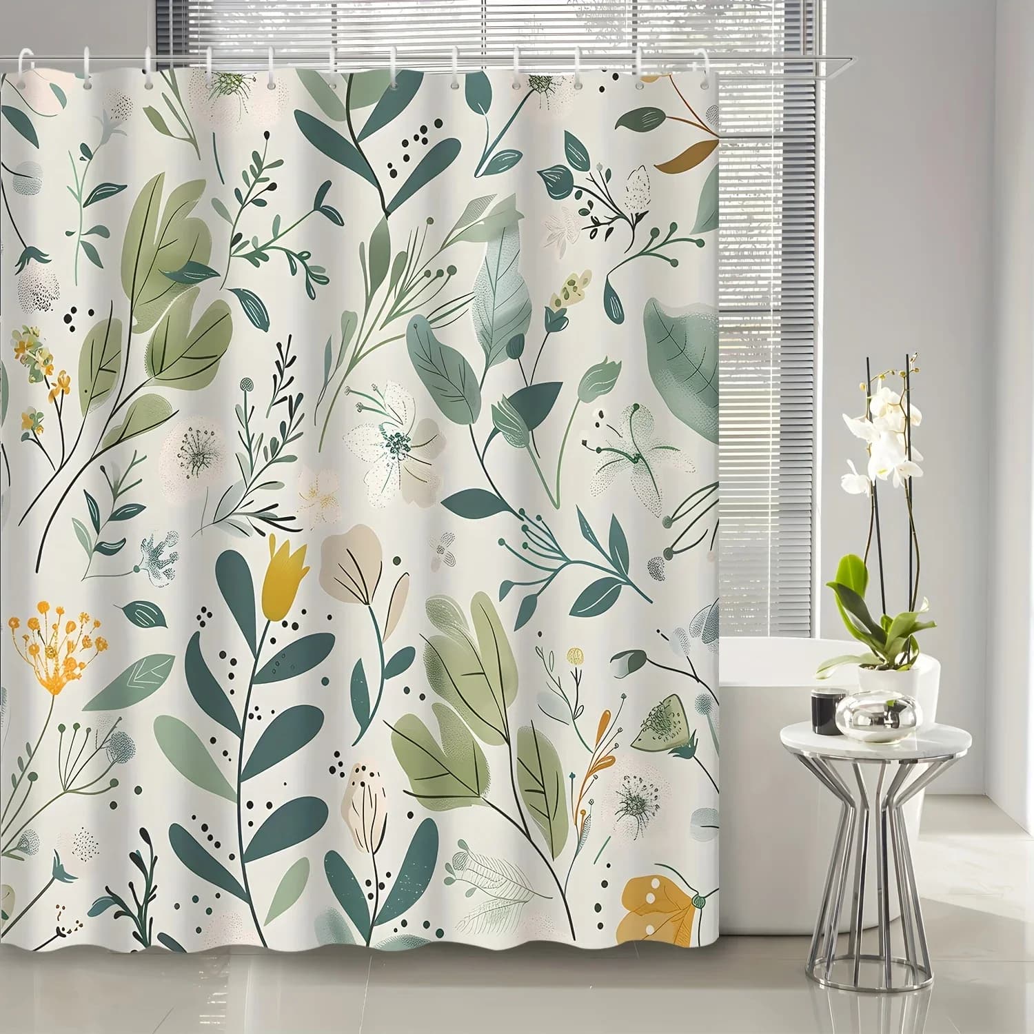 Elegante tenda da doccia impermeabile con foglie autunnali: un'aggiunta bella ed elegante per l'arredamento del bagno, perfetta per creare