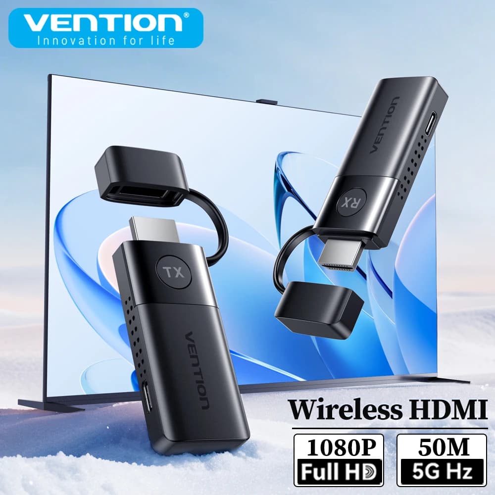 Vention Wireless HDMI transmitter and receiver 1080P@60Hz 5GHz WiFi 50M Video audio extender for PC Laptop Monitor Projector