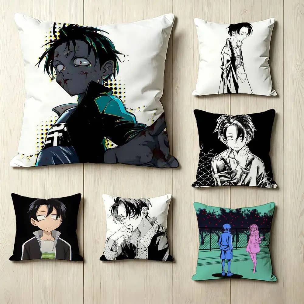 C-Call of the Night Anime Y-Yamori Kou Square Double-Sided printed Pillow Case Bedroom Bedside Pillow Sofa Cushion Cover
