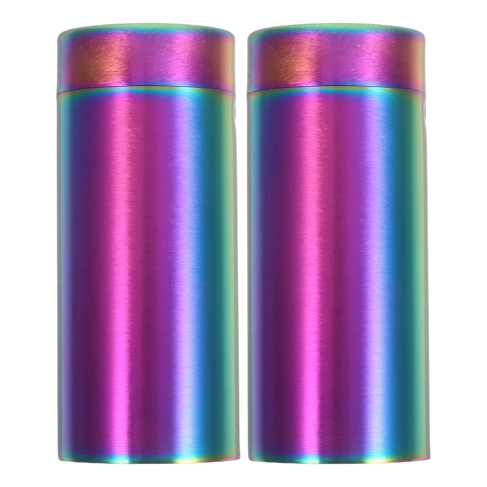 2pcs Stainless Steel Salt Pepper Shakers Spice Dispensers Seasoning Bottles Fine Pore Design Dual Bottle Set For Kitchen