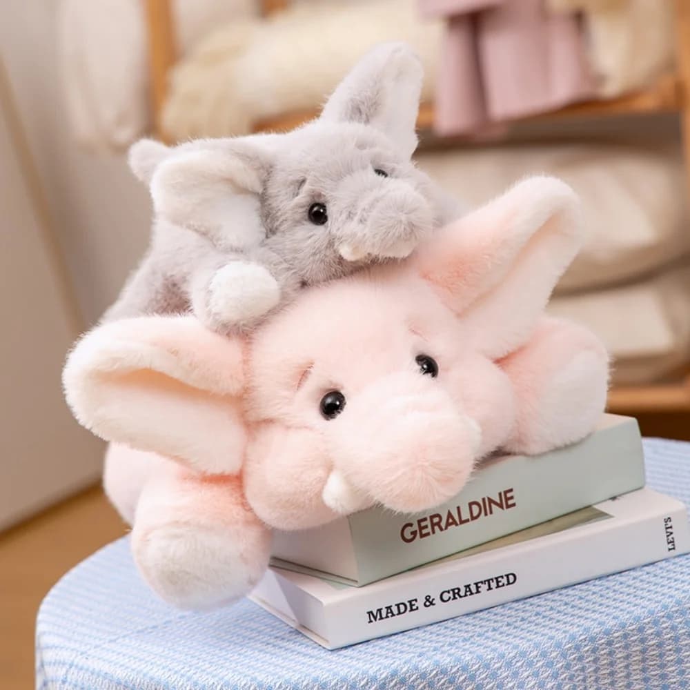 Cute Lying Baby Elephant Plush Toy Soft Stuffed Animal Doll Hugging Pillow Sofa Home Decoration Birthday Gift