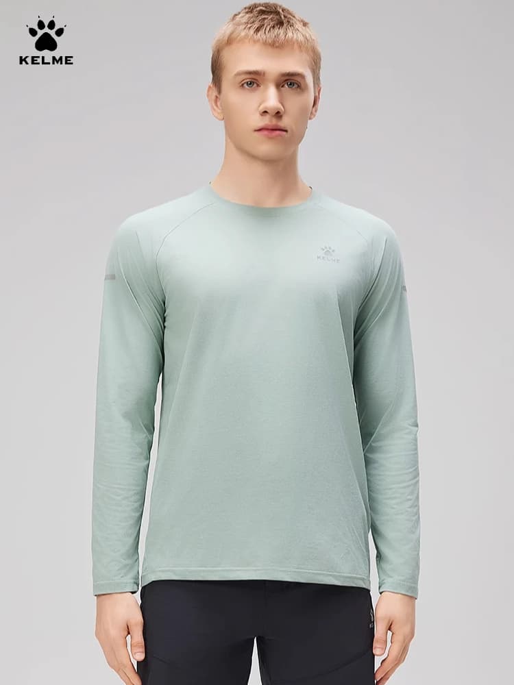Kelme T-shirt a maniche lunghe da uomo Abbigliamento sportivo traspirante Fitness Corsa all'aperto Top ad asciugatura rapida All