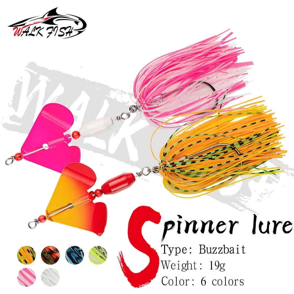 CAMMINARE PESCE 1PCS Nuovo 19G Spinner Esca Richiamo di Pesca Girandola Lama Chatter Bait Ballerino Buzzbait per Bass Pike Attrezzatura da pesca