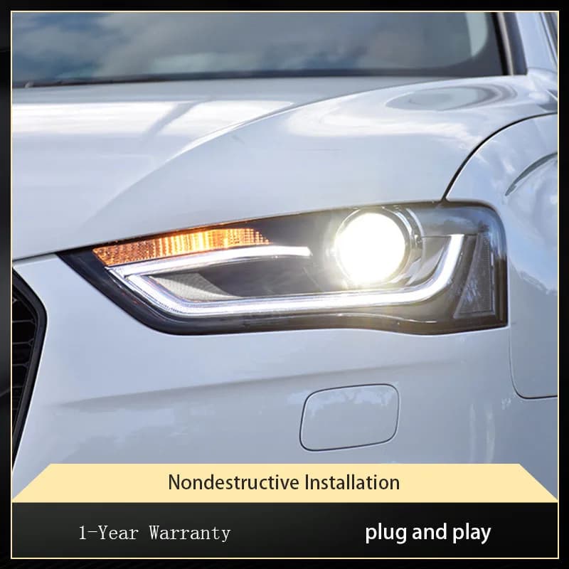 Luce per auto per Audi A4L Fari 2013-2016 LED DRL Lampada frontale Angel Eye Lente per proiettore Bi Xenon Fascio Auto Accessori automobilistici