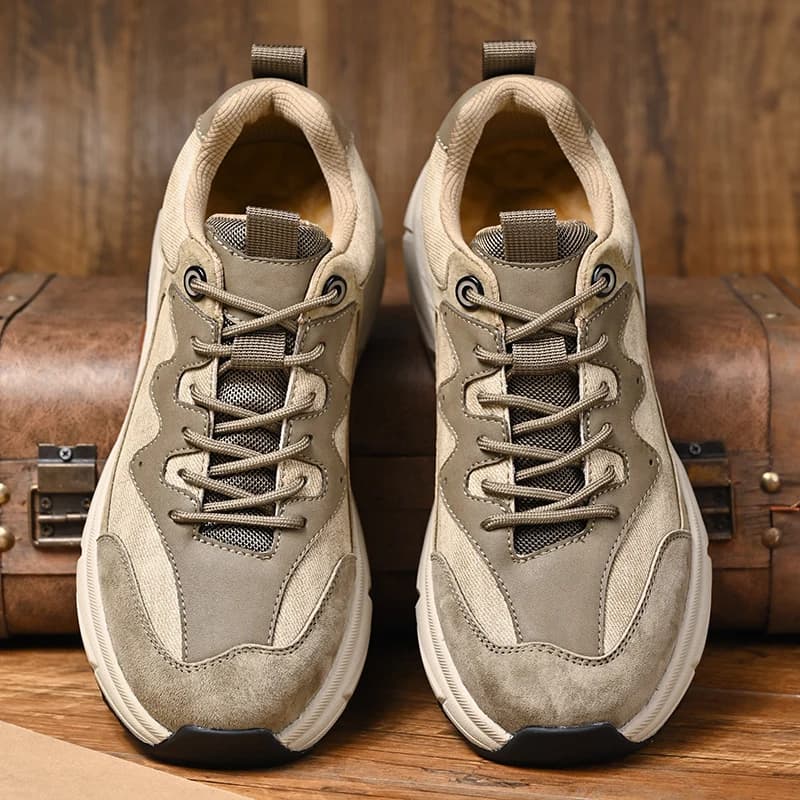 Scarpe sportive e per il tempo libero da uomo nuove con suola spessa, scarpe da trekking antiscivolo, scarpe da viaggio all'aperto traspiranti e resistenti all'usura