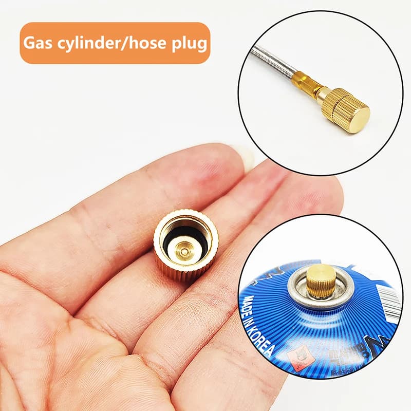 NOVITÀ! 1/5 Pezzi Tappo per Fornello da Campeggio Esterno, Accessori Gas, Tappo Anti-perdita per Bombola Gas Piatta, Tappo di Blocco per Linea di Collegamento Gas Liquefatto