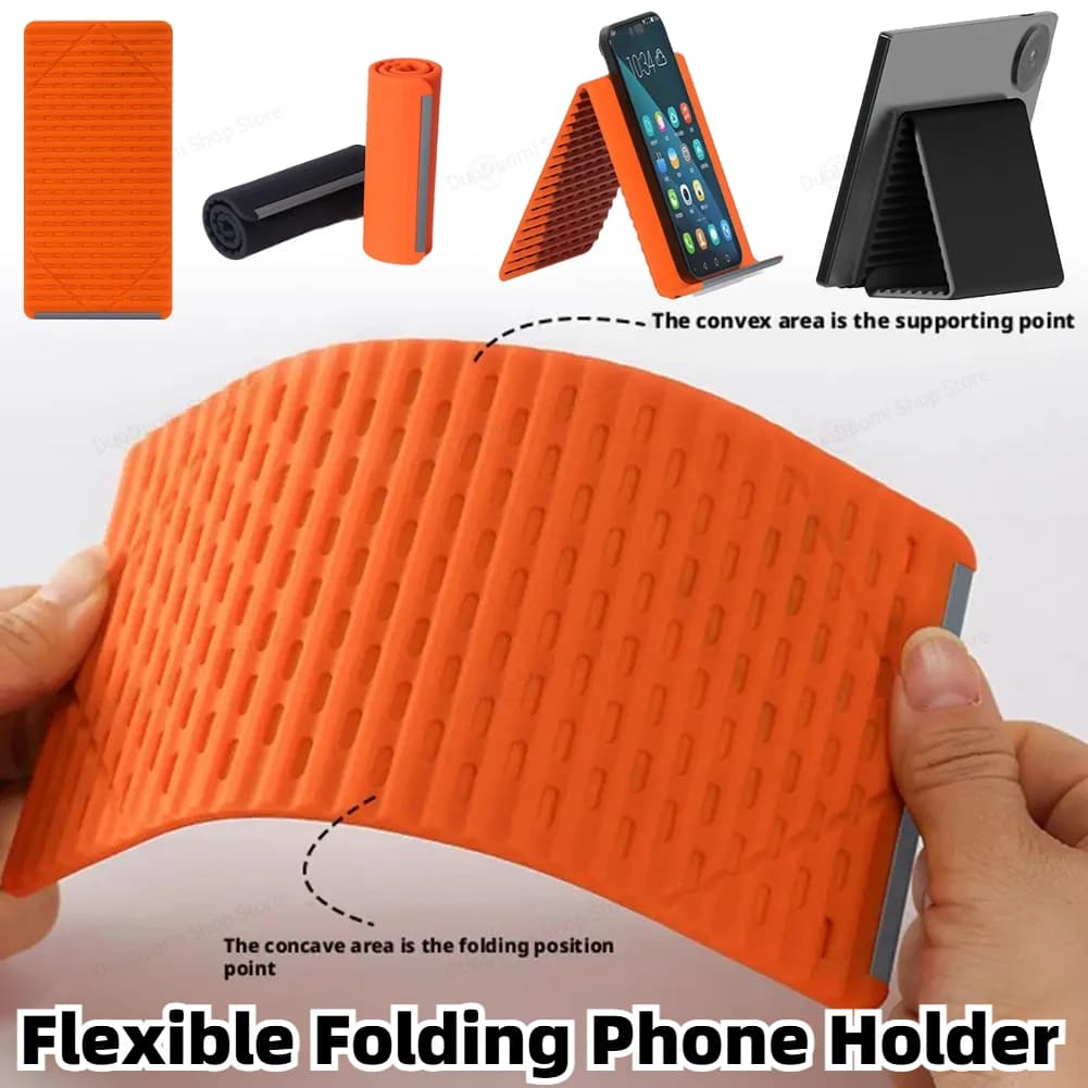 Supporto Flessibile Pieghevole per Telefono, Stand da Scrivania Creativo in Silicone Antiscivolo e Anticaduta per Telefono, Tablet e Laptop
