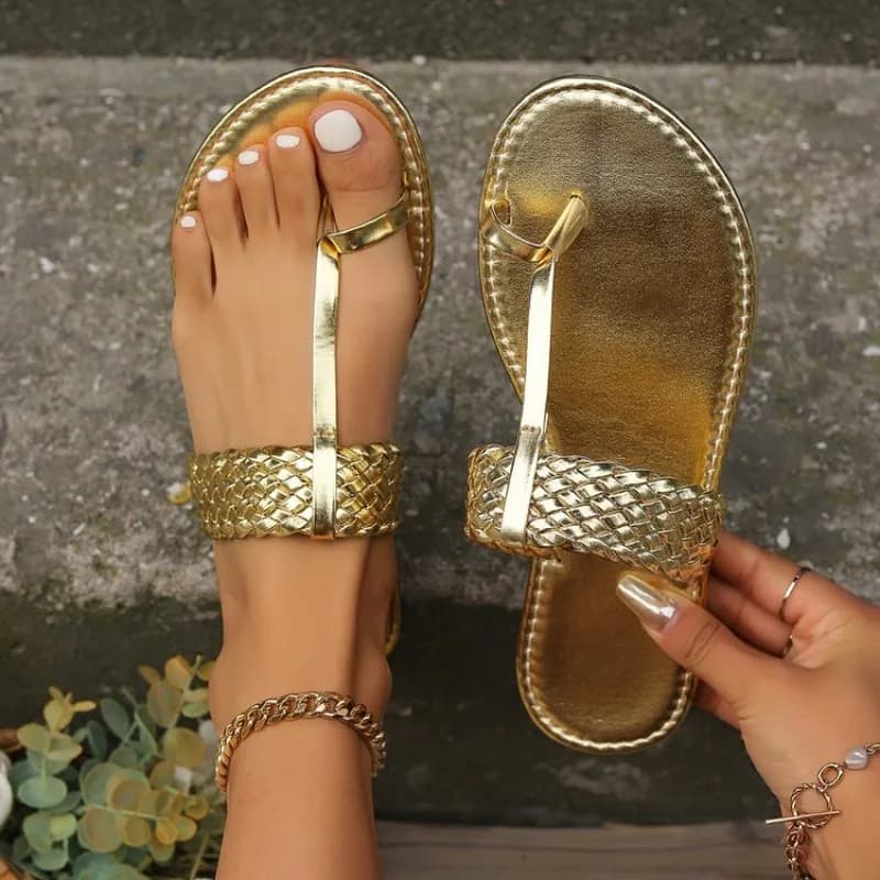Women's Slippers Summer Fashion Set Toe Flat Sandals Casual Beach Roman Women's Shoes Large Size 43 De Mujer Slides