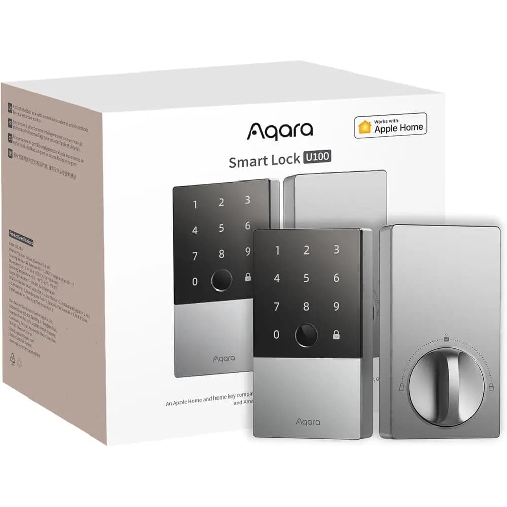 U100, serratura per porta con chiave e impronta digitale, tastiera Touchsn, serratura intelligente Eic, resistente alle intemperie IP65, supporta HomeKit, Alexa