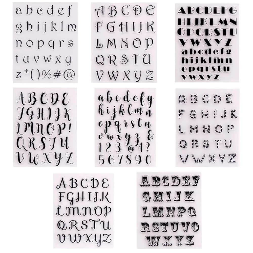 Transparent Alphabet Letters Clear Stamp Set for Scrapbooking Junk Journaling Card Making - Silicone Stamping Craft Supplies
