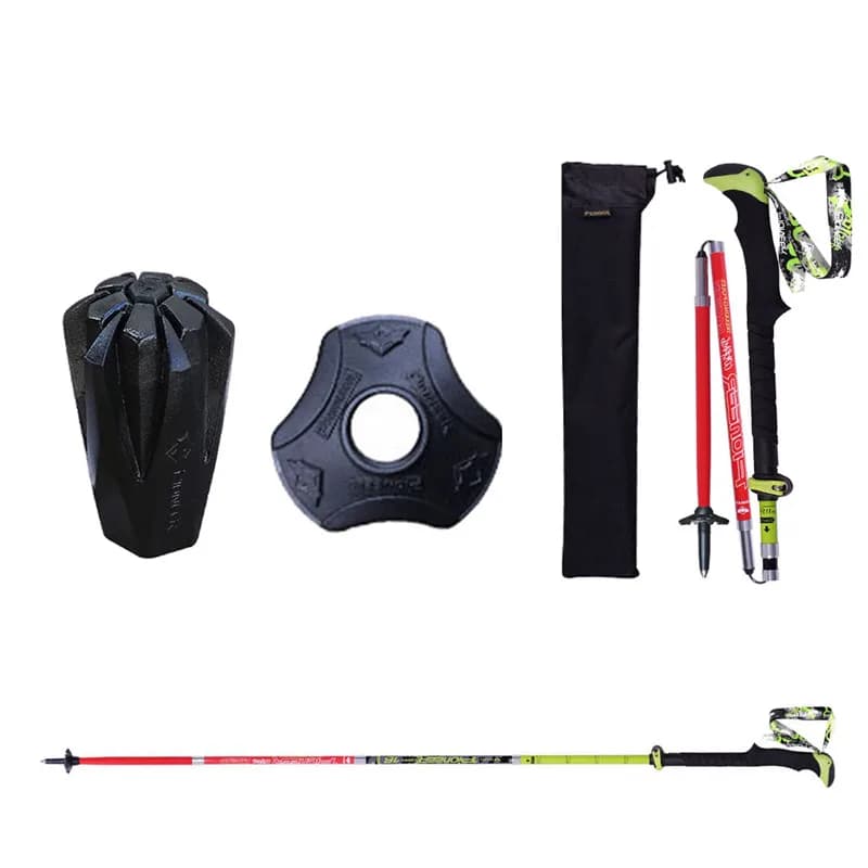 100% Carbon Fiber Trekking Stick Foldable Ultralight Trekking Stick For Trail Running For Outdoor Camping Hiking Stick * 1