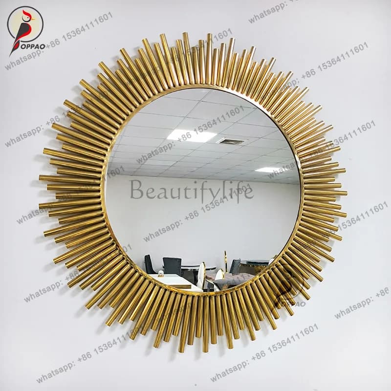 Specchio da parete decorativo in stile europeo per soggiorno, creativo, da appendere, per ingresso e bagno