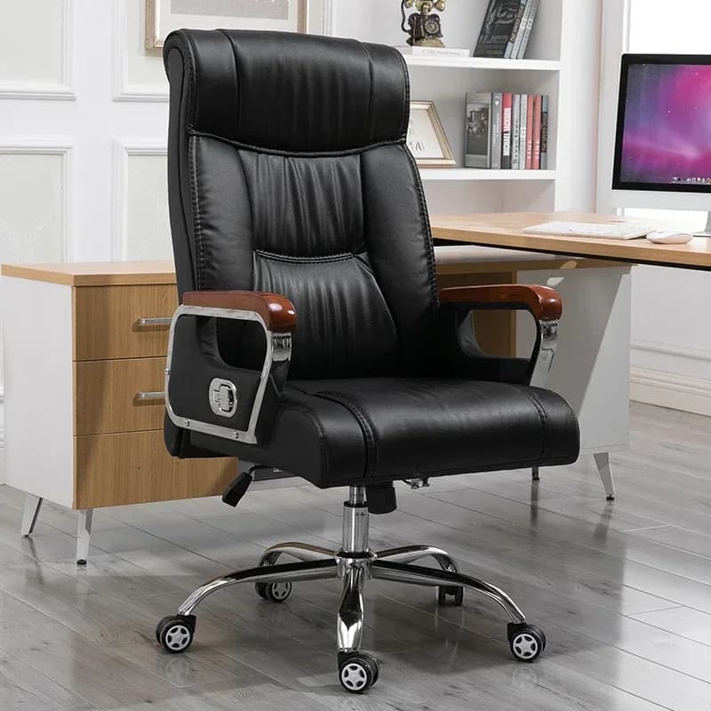 Sedia da Salone di Bellezza Ergonomica con Schienale Reclinabile, Comoda e Lussuosa, con Poggiapiedi, Girevole, per Ufficio e Gaming