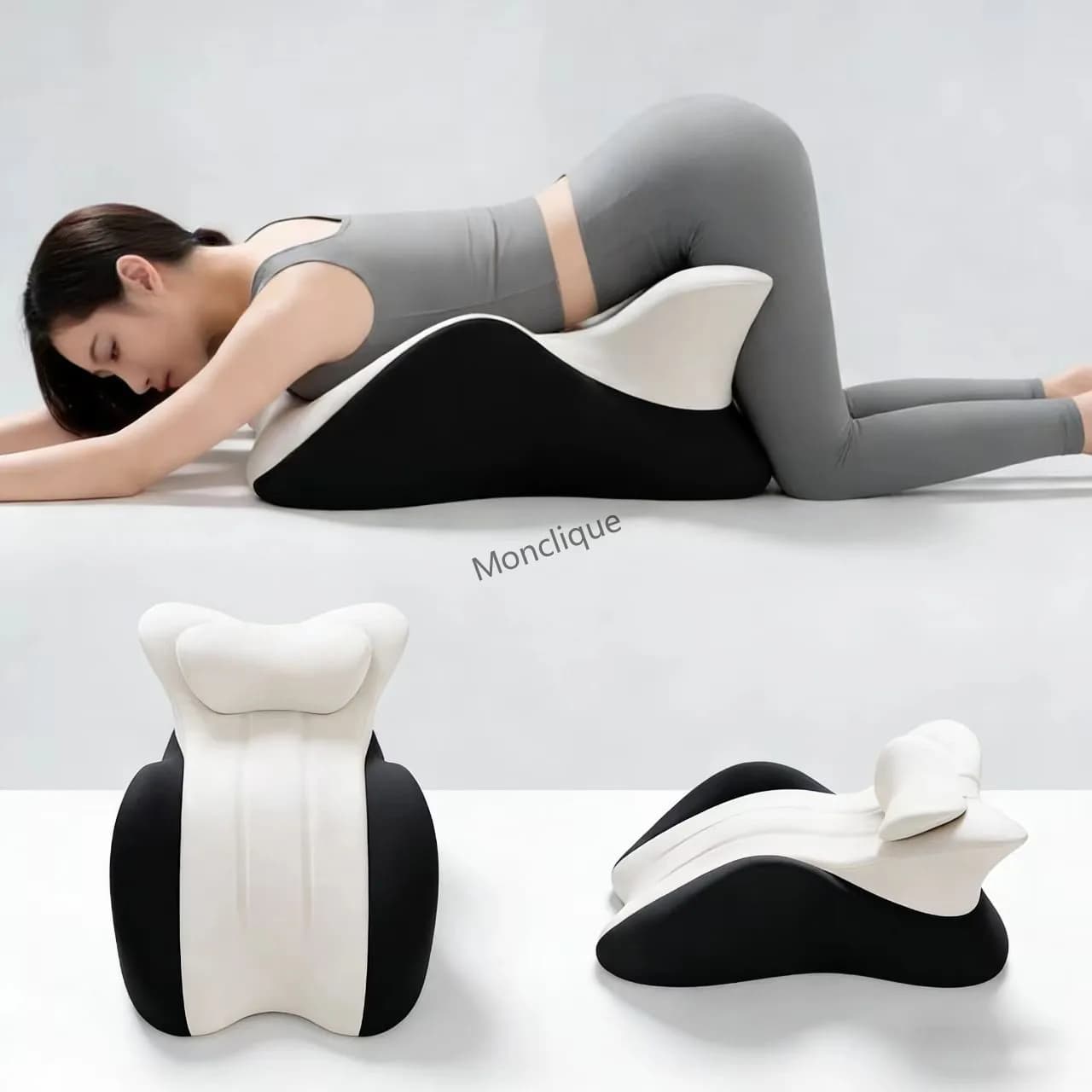 Cuscino per Massaggio Prono, Supporto Lombare Correttivo, Imbottitura in Memory Foam Elastico, Rilassa i Muscoli della Schiena, Comodo e Traspirante con Fodera Staccabile