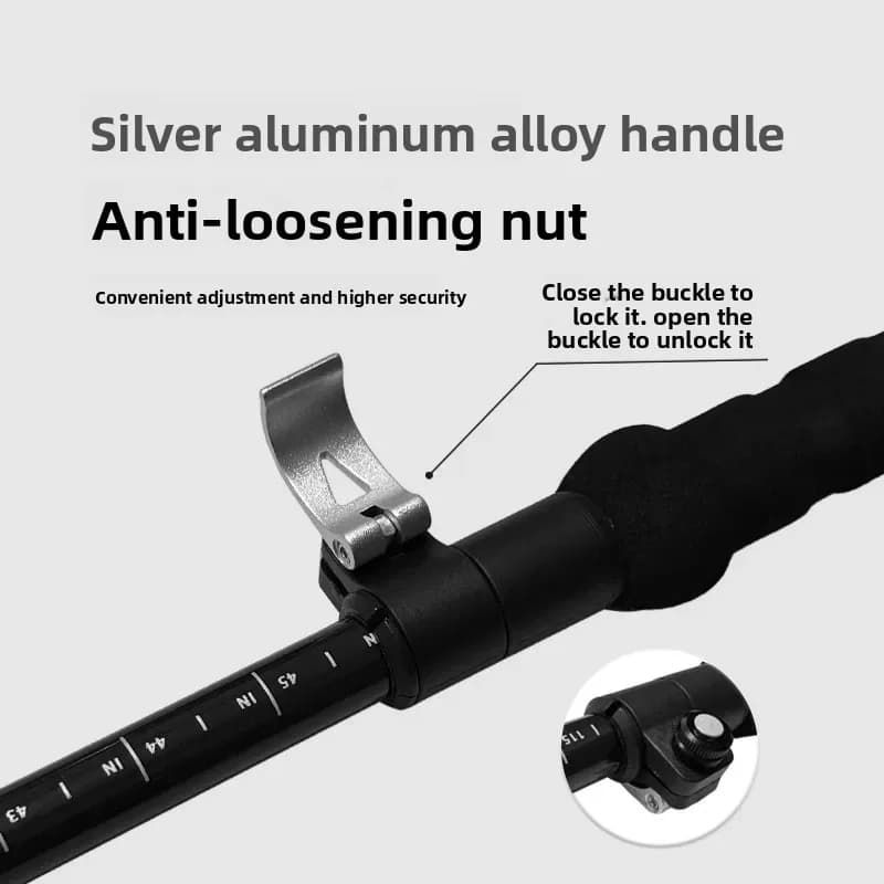 Full Carbon Fiber Folding Trekking Pole Ultralight Compact Portable Multifunctional Outdoor Off-road Mountain Climbing Stick