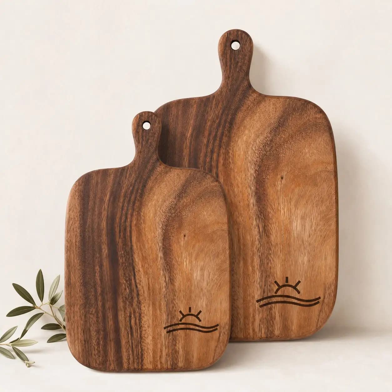 2Pcs/1Pc Wooden Carved Cutting Board, Sunrise Carved Steak Board, Tabletop Decorative Cutting Board, Stylish Long Handle, Solid Wood, Used for Cutting Meat, Cheese, Bread, Vegetables, and Fruits - Deli Board, Cheese Serving Board