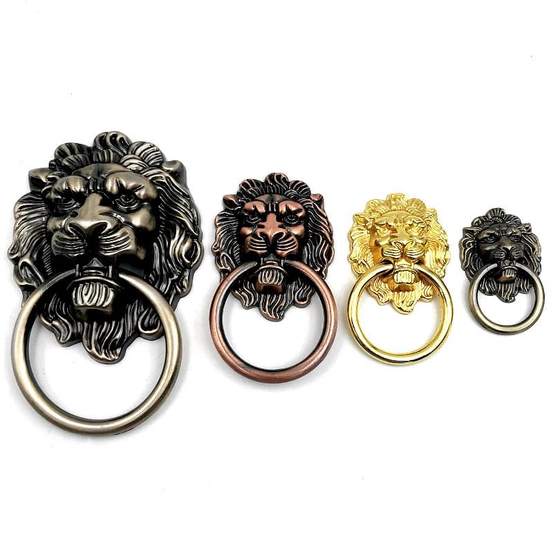1PC manopole e maniglie nuove maniglie in bronzo antico con testa di leone per cassettiera maniglie per porte dell'armadio manopole battente per porte