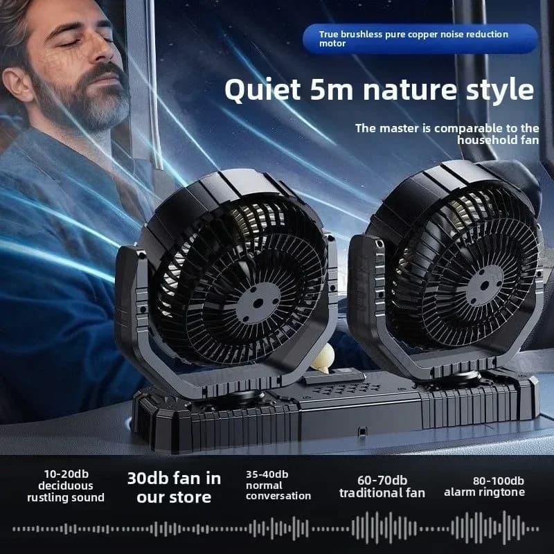 Ventilatore Elettrico Durevole per Auto, Speciale per Camion Grandi, 24V, per Cabina, Potente, Silenzioso, Raffreddamento e Dissipazione del Calore, 12 Volt