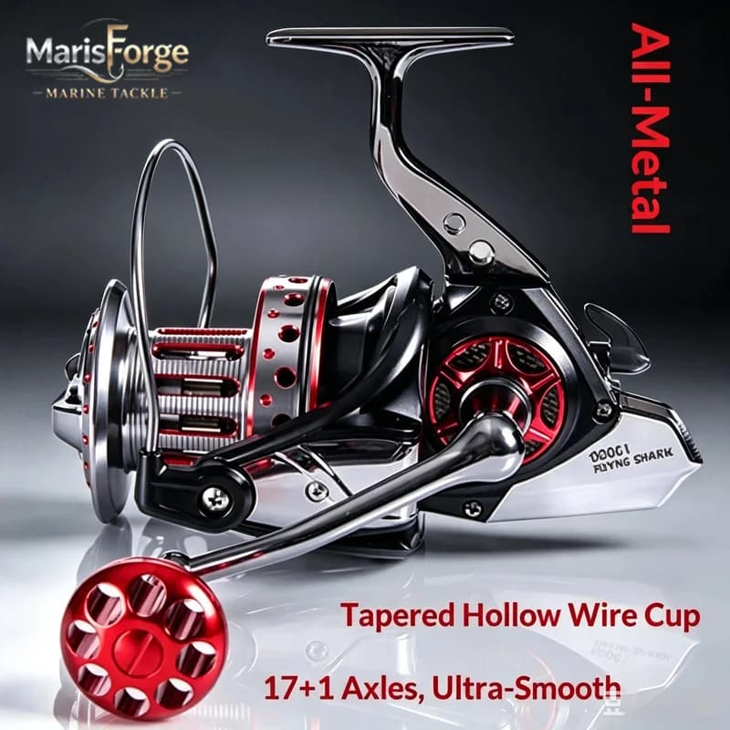 New Daijia Feisha Upgraded Long Cast Fishing Reel Metal Spool No Gap Big Game Reel Anchoring Slanted Spool For Outdoor Angling