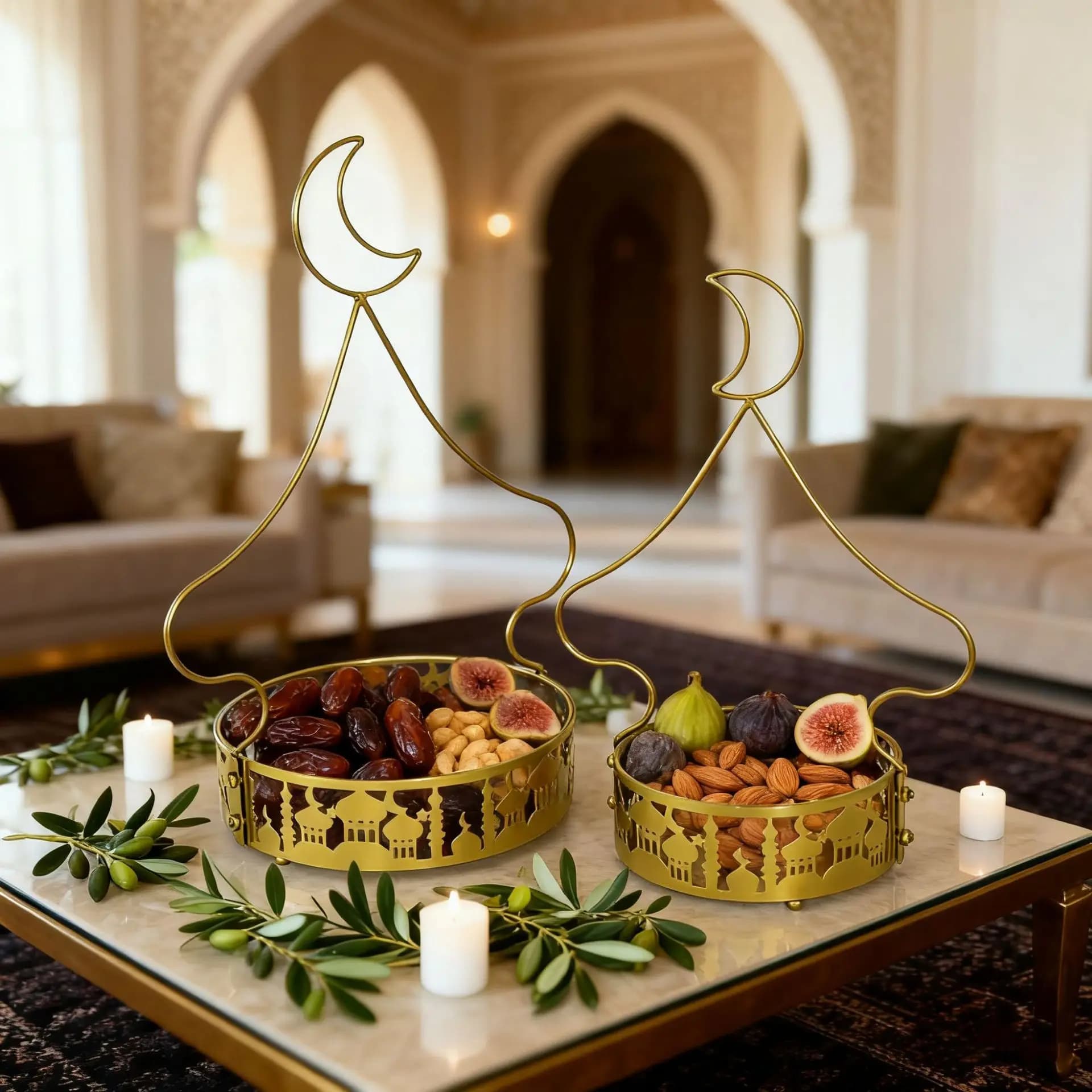 Fornitura diretta Vassoio per caramelle per festival del Medio Oriente Decorazione per la casa con piatto di frutta secca in stile Medio Oriente