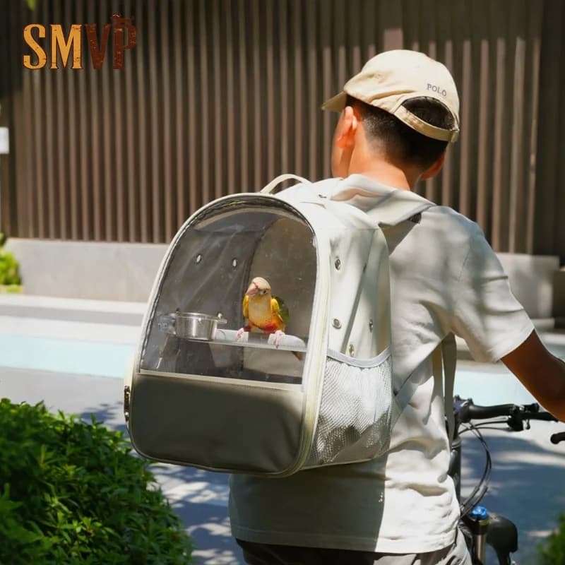 Detachable Parrot Travel Backpack Equipped with Perch Stand and Waste Tray Special Outdoor Carrier for Small Birds Pet Carrier