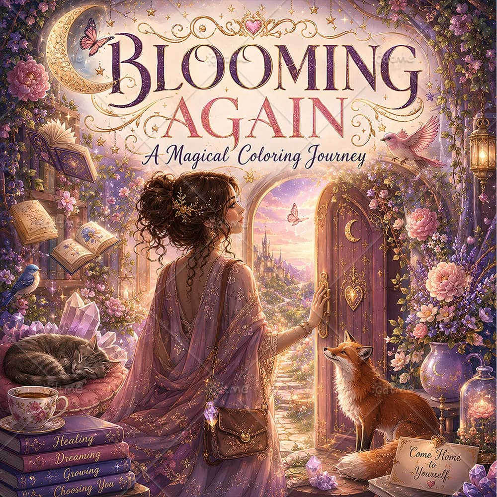 Blooming Again Magical Coloring Book for Adults Featuring Cute Cozy Daily Activities for Relaxation (Cozy Spaces Coloring)