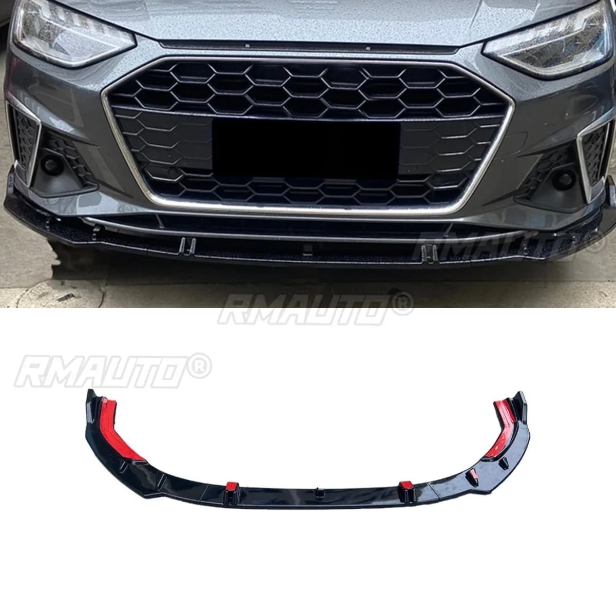 Car Front Bumper Lip Bumper Splitter Diffuser Spoiler Bumper Guard Protector For Audi A4L 2020-2023 Body Kit Car Accessories