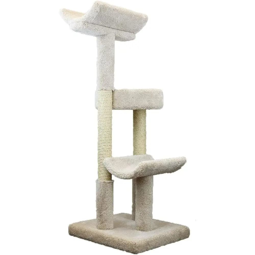 Torre per Gatti con Doppio Tiragraffi in Beige