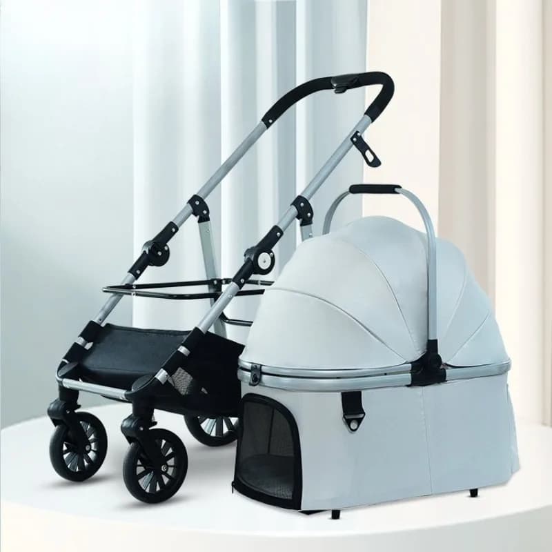 Passeggino per animali leggero Passeggino per animali da esterno pieghevole per gatti e cani Passeggino per cani portatile staccabile ad alta vista