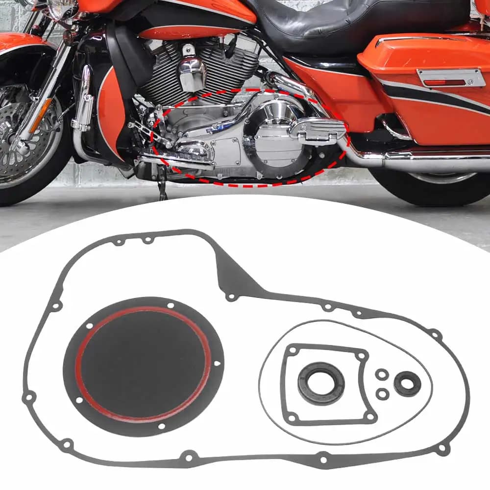 Motorcycle Part Black Primary Clutch Cover Gasket Seal Kit/ Primary Case Gasket Set For Harley Davidson Street Glide FLHX/I 2006