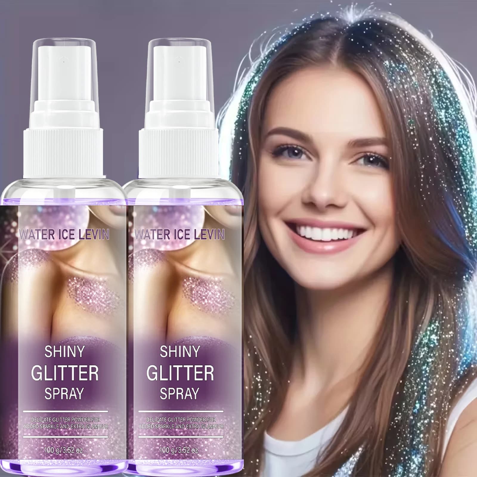 Shimmer Glitter Body Spray with Keratin & Biotin – Sparkling Glitter Spray for Extra Shine and Glamour – 100g
