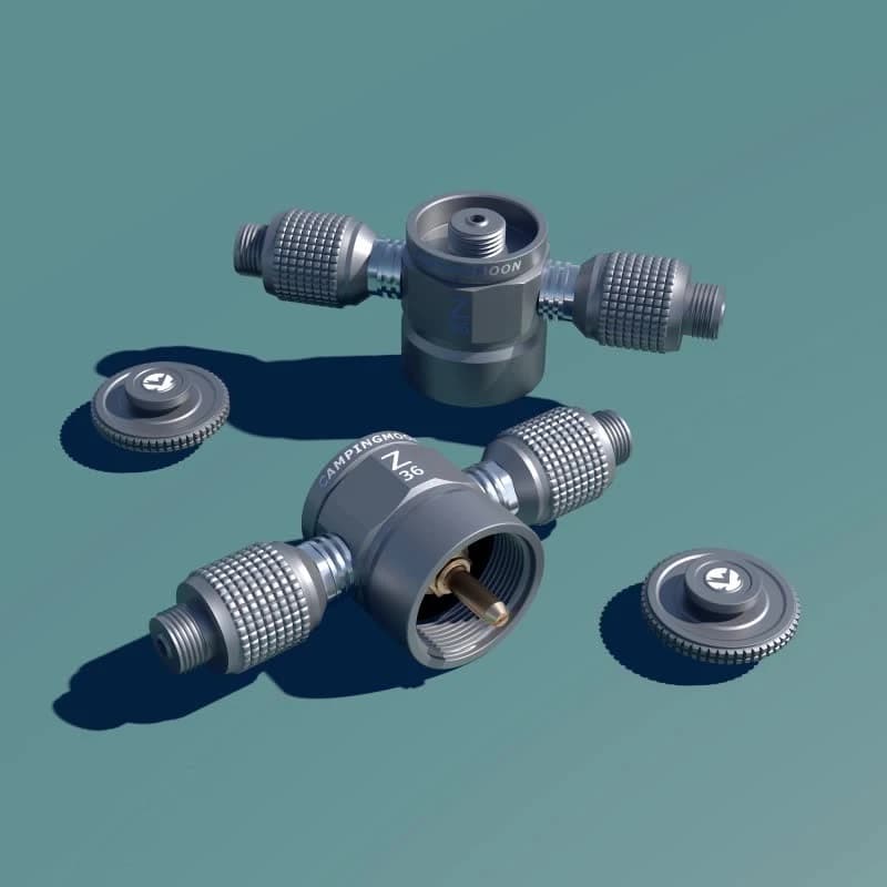 CAMPINGMOON Z36 Attrezzatura da Campeggio, Adattatore per Bombola di Gas Propano da Uno a Tre, Accessori per Fornello a Gas