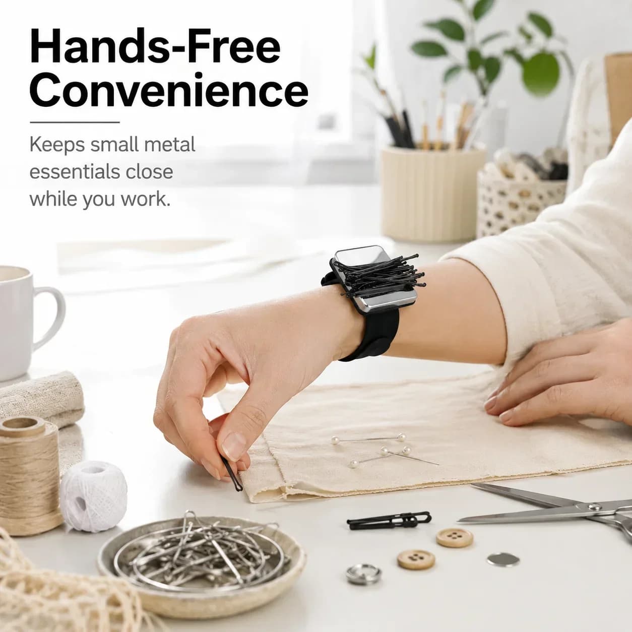 Magnetic Bracelet Watch Band, Strong Magnet Clasp Wrist Strap for Smartwatch, Adjustable Comfort Fit