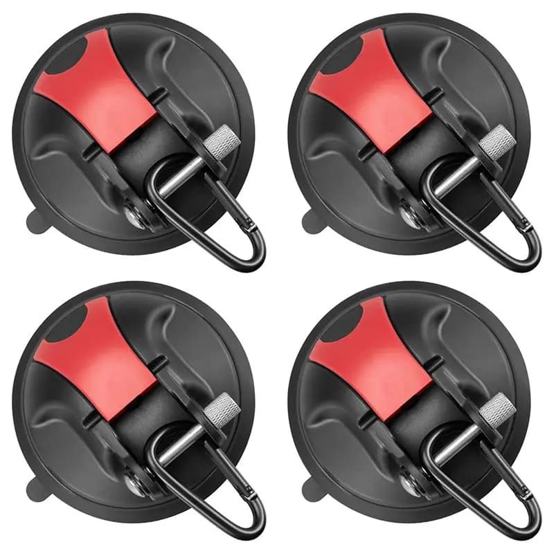 A93Z 4 Ganci a ventosa resistenti per campeggio, auto, camper, finestra - Ganci a ventosa per campeggio