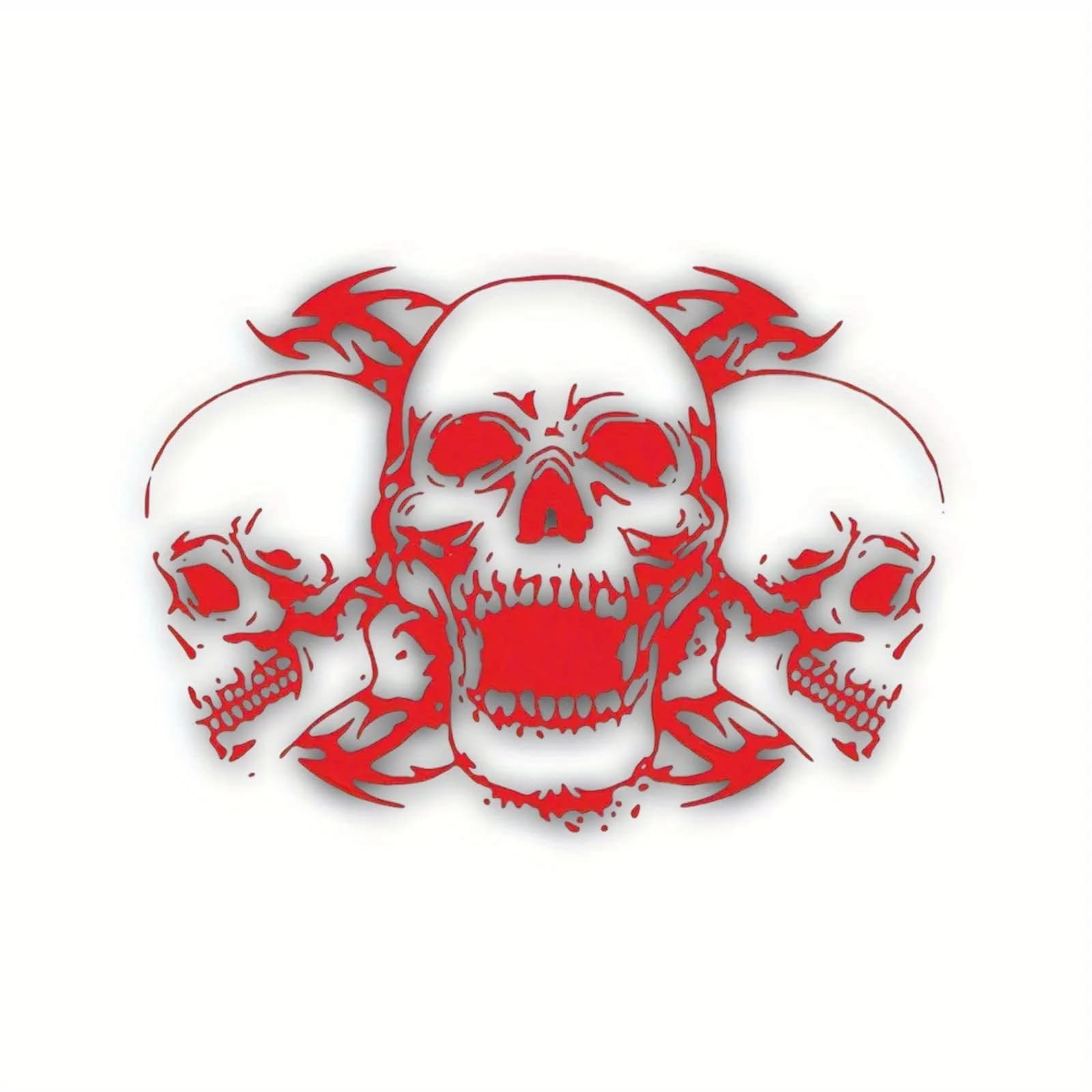 4PCS/SET Trendy Skull Trio Sticker, Eye - catching Gothic Design for Vehicle & Gadget Customization