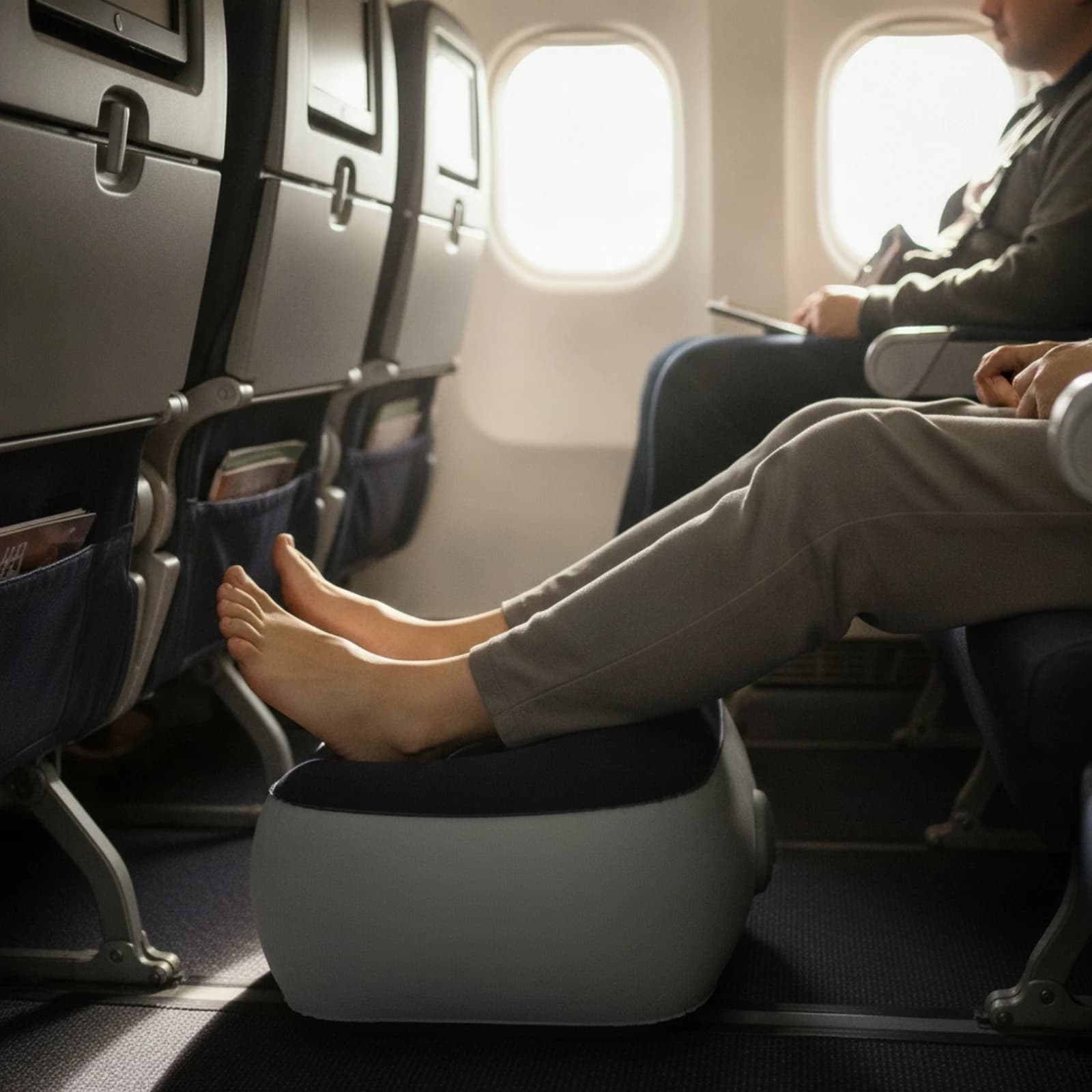Inflatable Footrest Cushion Portable Inflatable Leg Rest Pillow Foot Rest Pillow Soft Furniture Comfortable for Travelers