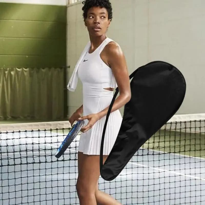 Borsa per racchetta da tennis con tracolla regolabile Borsa per racchetta da tennis con cerniera in tessuto Oxford con tracolla per escursionismo e corsa