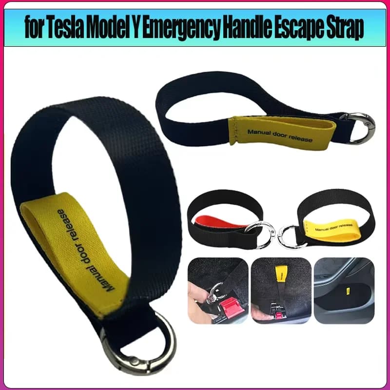 Emergency Belt for Tesla Model Y, External Security Corda for Opening Manual Door, Emergency Pull