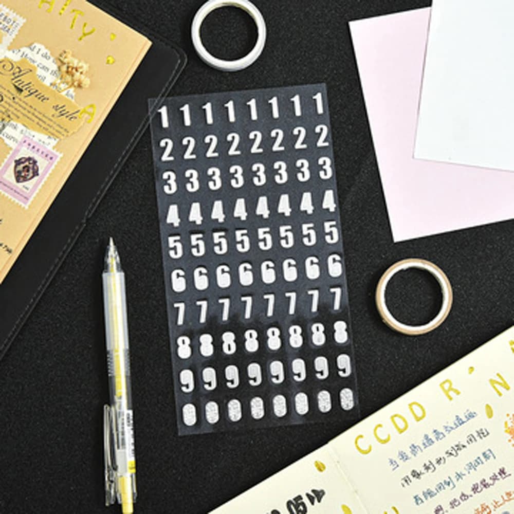 1 Foglio di Adesivi Numerici e Alfabetici Autoadesivi per Quaderni, Planner, Diari, Scrapbooking e Decorazioni