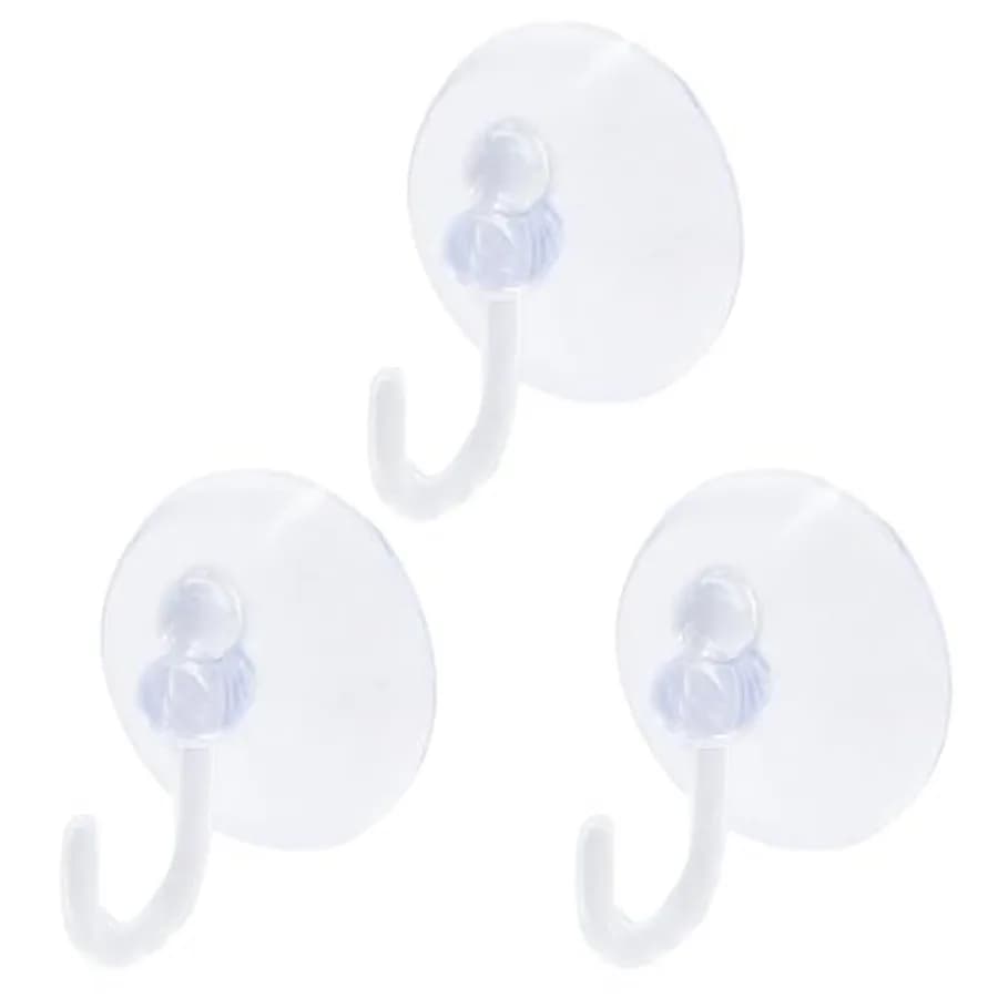 Confezione da 30 Ganci a Ventosa, Ganci da Parete in Plastica Trasparente, Ventose Riutilizzabili per Vetri, Finestre, Pareti e Bagno