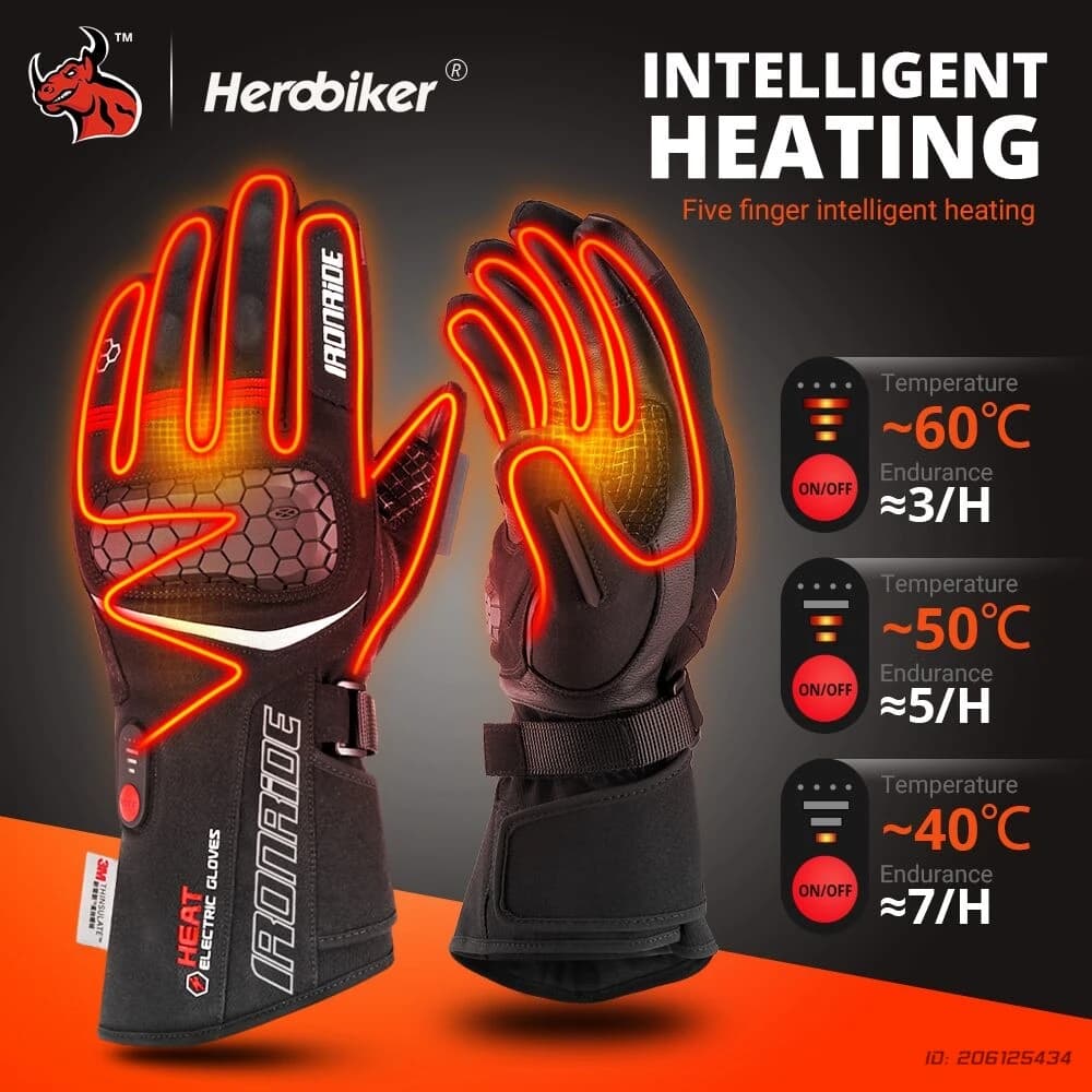 Guanti da equitazione per moto riscaldati per guanti da sci termici impermeabili invernali con batteria Guanti riscaldati elettrici caldi 4 colori