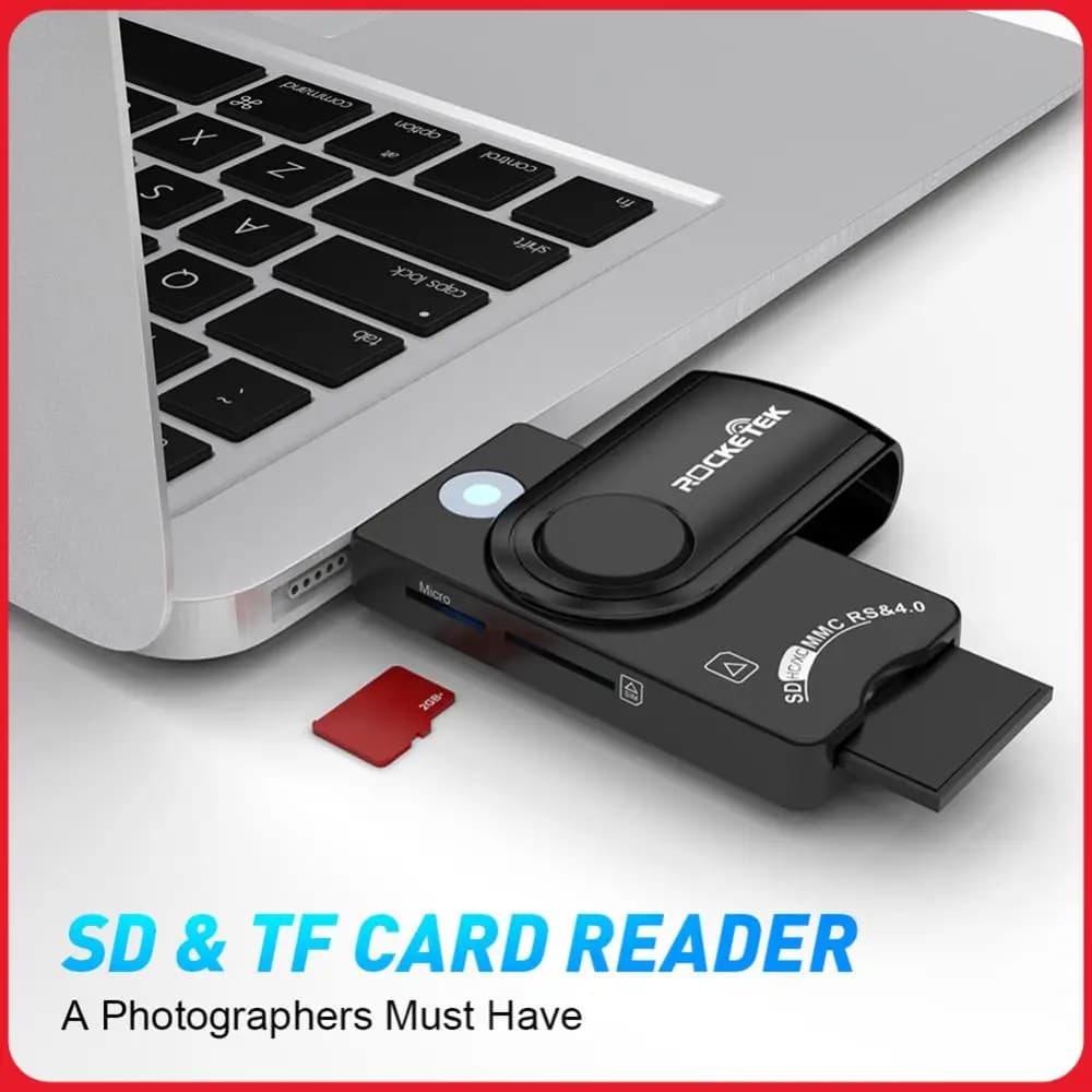 Lettore di Schede Esterno USB 2.0 Smart per SIM, Memory Card, TF, Adattatore per Schede Flash Rocketek CR310