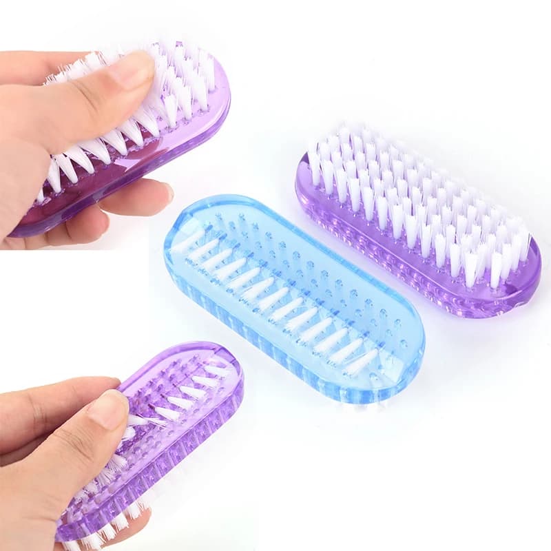 *Random 1Pc Plastic Nail Cleaning Scrubbing Brush Double Sided Hand Nail Brush Cleaner