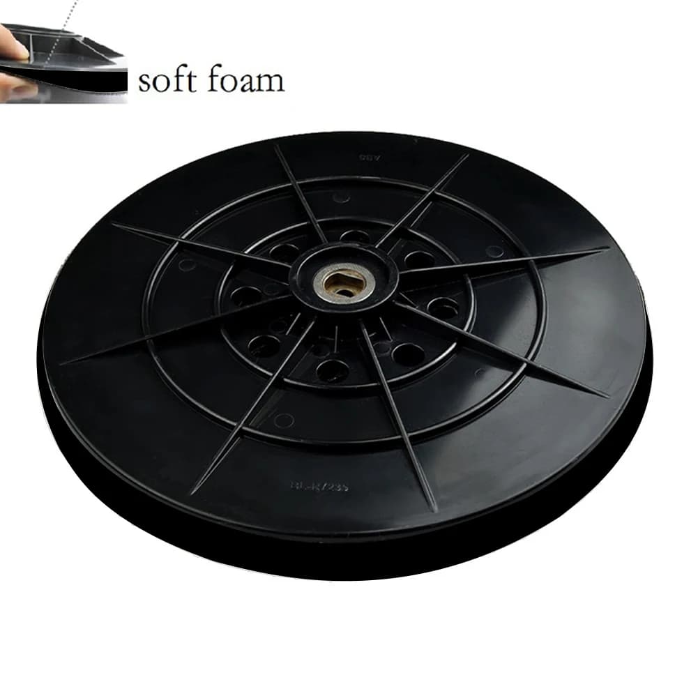 Sprinkler hard sponge/soft sponge with 6 mm thread 1 pcs 8 holes 9 inch/215 mm ABS + dust-free grinding sponge