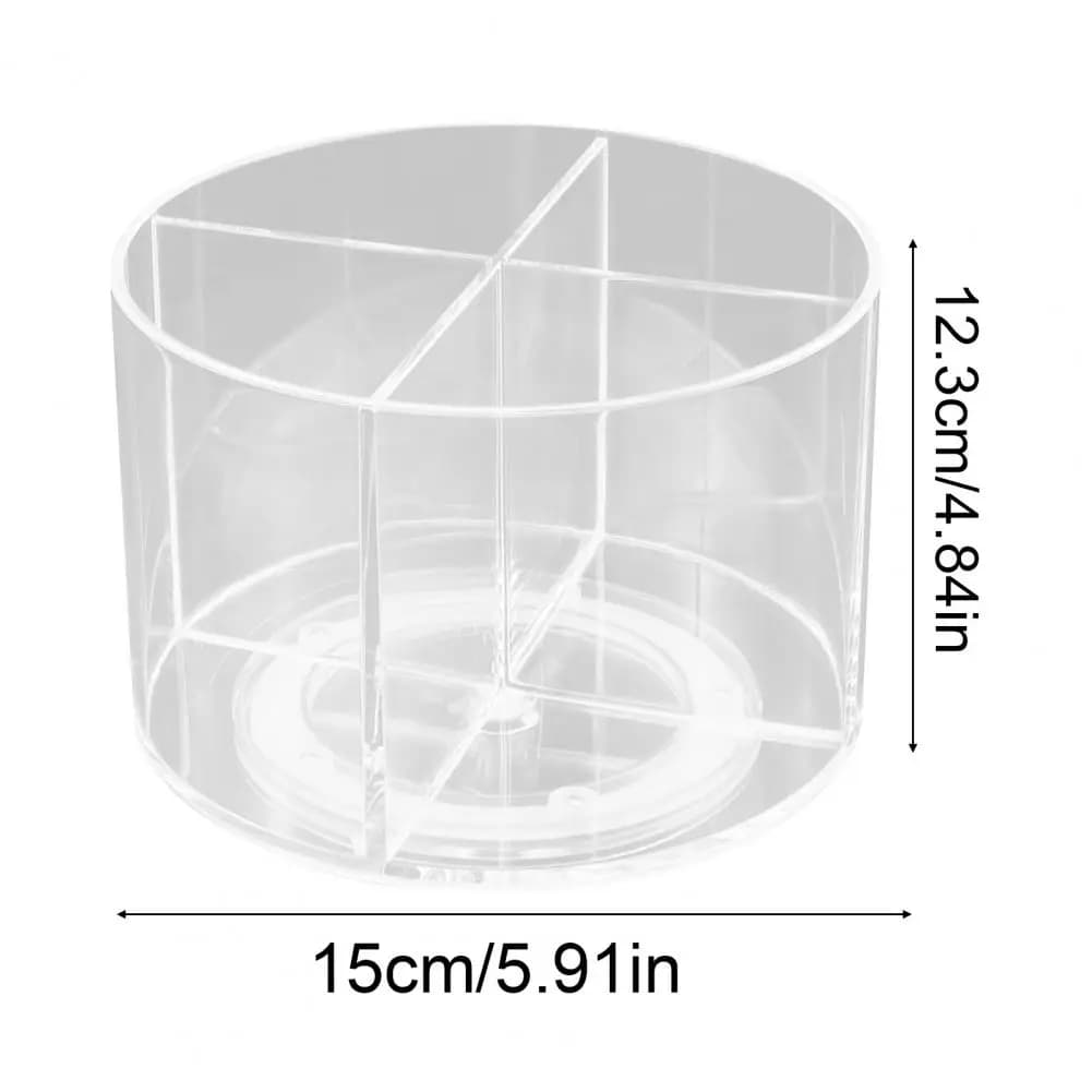 Portapenne girevole da 15 cm a 360 gradi Organizzatore trasparente per matite da scrivania con 4 scomparti Portapenne in acrilico per forniture domestiche